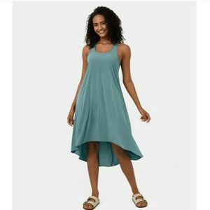 HALARA NWT Breezeful Racerback High Low Dress Medium Blue Athleisure Pockets New